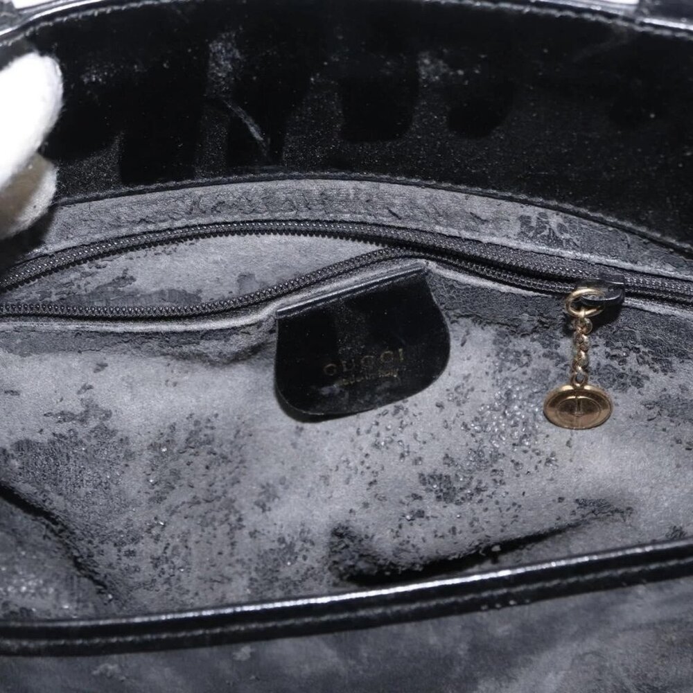 GUCCI Hand Bag Leather Black Gold 000 2046 0562 Auth 155731 - Picture 13 of 16